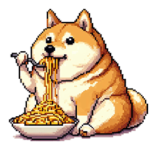 ドット絵 食べる柴犬 食欲旺盛 40種
