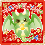 飛び出す！2024辰年かわいいミニ龍年賀状！