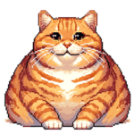 ドット絵 太っちょキジトラ 食べ過ぎ 猫