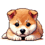 ドット絵 仔犬な柴犬 ちいさいスタンプ