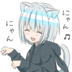 パーカーの女の子ねこ16個