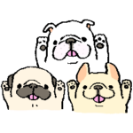 鼻ぺちゃ犬のシンプルで使いやすいスタンプ