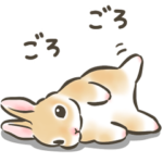 やる気が出ない☆うさぎのスタンプ