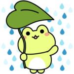 カエルさんたちの雨の日スタンプ