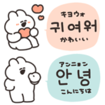 韓国語を話すうさちゃん