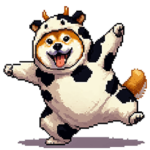 ウシになったふとっちょ柴犬