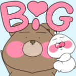 たらうさのスタンプbigらぶ！彼→彼女