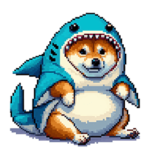 サメのふりするふとっちょ柴犬