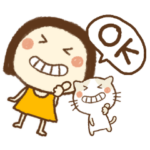 るんちゃんとにゃ吉のあいさつ