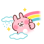 雨でも元気！ピスケ&うさぎお天気スタンプ