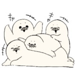 くっちゃね赤ちゃんアザラシさんのスタンプ