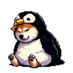 ペンギンになった太っちょ柴犬