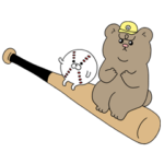 悲熊の野球観戦スタンプ
