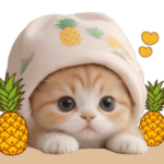 パイナップル帽が可愛い スコティッシュ猫