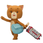 動く！こまねこのかいがいりょこうスタンプ