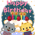 絵本みたいなちびねこのおめでとう