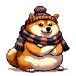 冬を迎える太っちょ柴犬