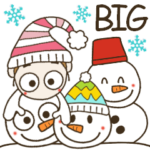 おちゃめ雪だるまになる♡冬のBIGスタンプ