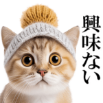 ニット帽にゃんこ