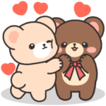 飛び出す！らぶべあの仲良しスタンプ