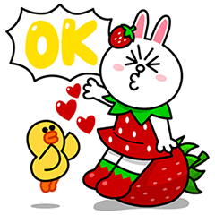 LINE FRIENDS アイス いちごれん乳