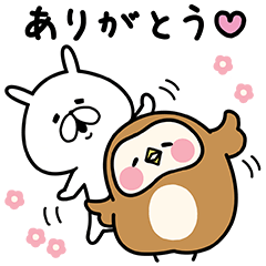 フク子さん×ゆるうさぎコラボスタンプ