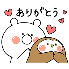 フク子さんガーリーくまさんコラボスタンプ