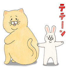 ネコノヒー&テテーンウサギスタンプを実際にゲットして、トークで遊んでみた。