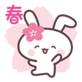 桜うさぎの春の挨拶