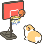 1コギの動くバスケットボールスタンプ