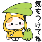 レインコートを着たネコさん