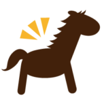 カラフルなウマさんスタンプ①文字なし