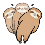 ナマケモノとカエル、動くよ