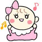 女の子赤ちゃんスタンプ（文字入り）