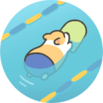 1コギの動くスイミングスタンプ