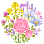 大人かわいい水彩の花とやさしい言葉