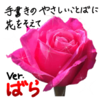 手書きのやさしいことばに花をそえて ばら