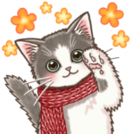 やさしい子猫の動くスタンプ３ 〜秋冬〜