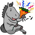 芦毛さんのポップアップでおめでとう