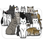 動く！吹き出しに群がる猫