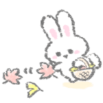 白いこうさぎスタンプ 秋