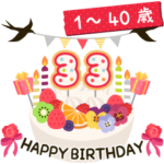 年齢の誕生日お祝いケーキ
