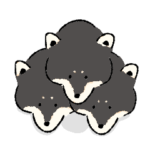 シンプルな柴犬たち（黒柴）