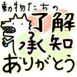 白い動物たちの了解、承知、ありがとう