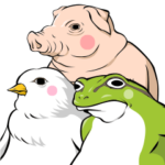 ぽっちゃりカエルとむっちりトリ2+ブタ