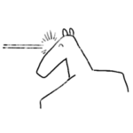 肩幅の広いウマ