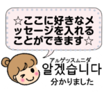 丁寧な韓国語＋日本語メッセージ