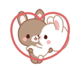 かわいく動く☆ラブラブなうさぎスタンプ３