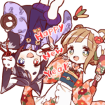 動く!たぬき女子ときつね男子 お祝い