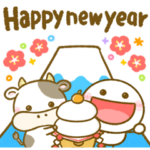 動く♪冬スタンプ♡棒人間♡豆柴日和♡丑